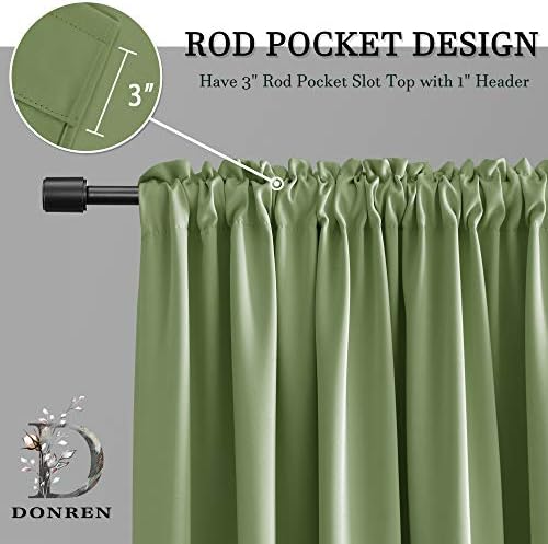 DONREN Sage Green Window Valances - Image 3