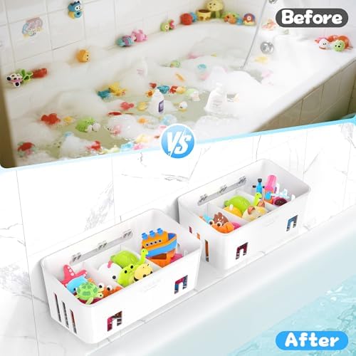 Bath Toy Storage 2 Packs, Large Bath Toy Holder - Image 6