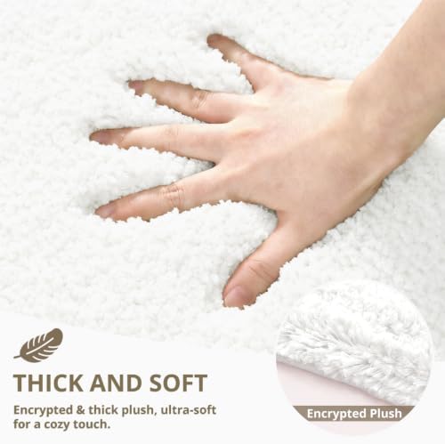 Polyester Bathroom Rug 36"x60" White, Large Soft Shaggy Bath Mat - Image 4
