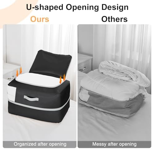 Comforter Storage Bag - 110L Large Capacity Blanket Storage Bags 2-Layer Ultra - Image 4
