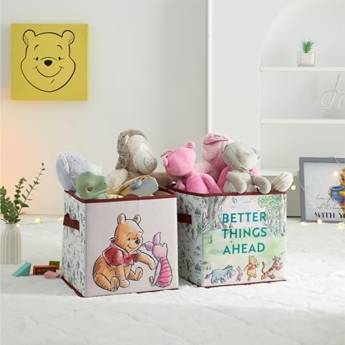 Disney Winnie the Pooh Storage Cubes, 10x10 Collapsible Cube Organizer Baskets - Image 7