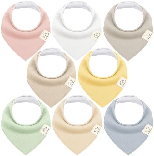 KeaBabies 8pk Organic Baby Bandana Bibs by KeaBabies
