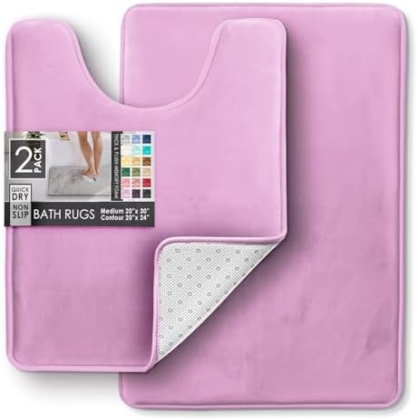 Clara Clark Bathroom Rugs, Velvet Memory Foam Bath Mat, Non-Slip Bath Rugs - Image 3
