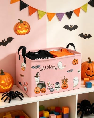 Essme Rectangular Halloween Baskets, Ghost Storage Box, Cute Basket - Image 4