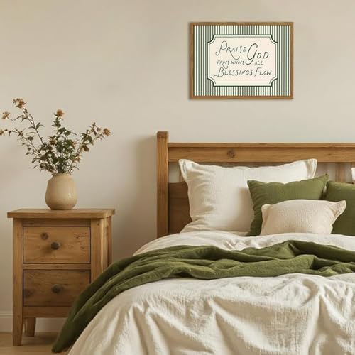 Framed Christian Scripture Wall Art, Bible Verse Pictures Wall Decor, Sage - Image 3
