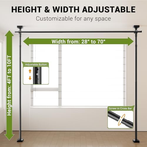 Room Divider No Drilling Curtain Rod Wall Divider - Image 2