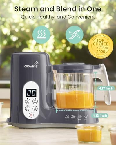 Grownsy Baby Food Maker, Steamer & Blender Baby Food Processor, Dark Grey - Image 2