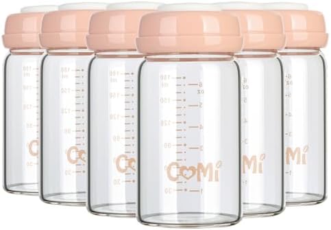 COMI Wide Neck Glass Breastmilk Collection n Storage Bottle, 6oz by COMI