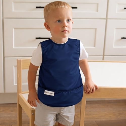 Tiny Twinkle Mess Proof Baby Bibs | 2 Pack Waterproof Toddler Bib - Image 4