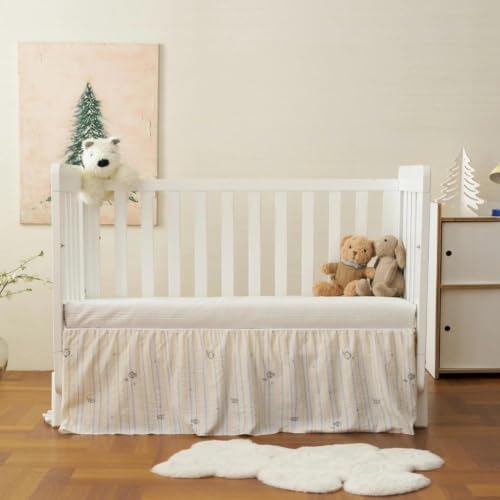 Crib Skirt Dust Ruffle 14" Drop by VTNXUN