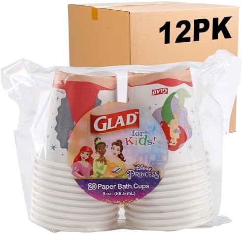 Glad Disney Princess Disposable Mini Bath Cups, 3 Oz by GladTrashFoodStorage