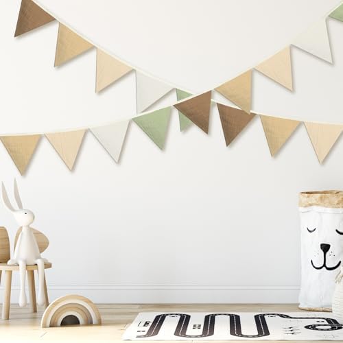 Oudain 2 Pcs Pennant Banner Flags Nursery Garland Triangle, Boho Color - Image 3