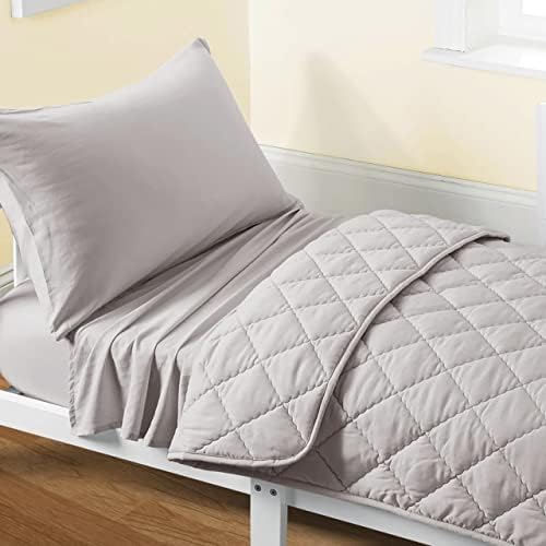 FLXXIE 4-Piece Microfiber Toddler Bedding Set, Somke Grey by FLXXIE