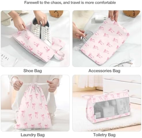 Watercolor Bow 8Pcs Packing Cubes Travel Organizer Set - Image 5