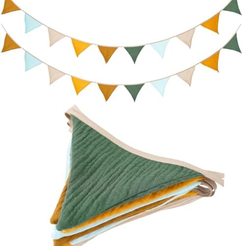 19.6ft Bunting Banner Triangle Flags Fabric, Garland Bunting Flag Banners by Uorbmaio