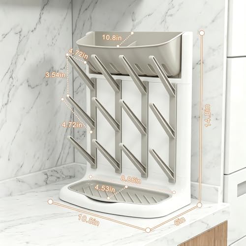 GoMaihe Baby Bottle Drying Rack: Space Saving Vertical Bottle Dryer Holder - Image 6