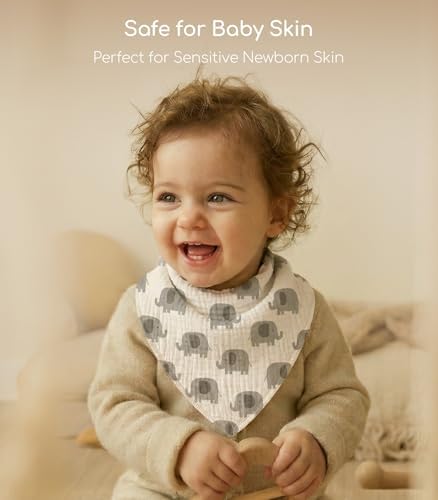 8 Pack Muslin Baby Bandana Bibs - Image 6