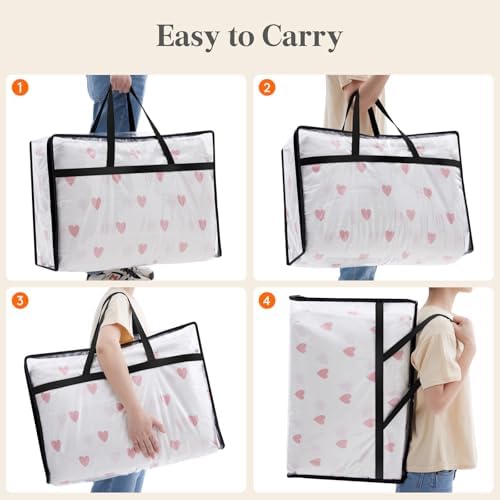 Lifewit 60L Clear Clothes Storage Bags, Plastic Foldable Blanket Storage Bag - Image 6