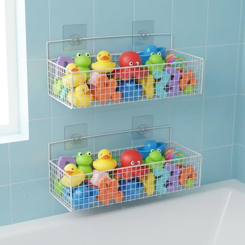 Bath Toy Storage, 2 Pack Metal Mesh Bath Toys Organizer - Image 6