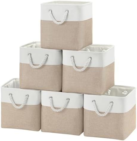 Cube Storage Bins, Collapsible Fabric Storage Cubes Bins, 11 Inch Cube Storage by BOFUGA