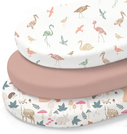 Little Grape Land Bassinet Sheets 3 Pack, Ultra Soft Baby Bassinet Fitted Sheets by LittleGrapeLand