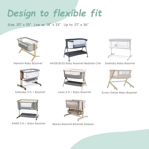 4 Pack Stretchy Bassinet Sheets 20" x 35" Compatible - Image 5