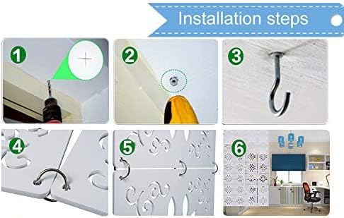 White Hanging Room Divider, 12 Pieces Wood-Plastic DIY Panel Screens Partition - Image 6
