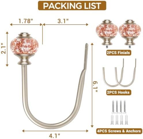USFOOK Rose Gold Curtain Holdbacks, Decorative Drapery Tiebacks, 1 Pair - Image 6