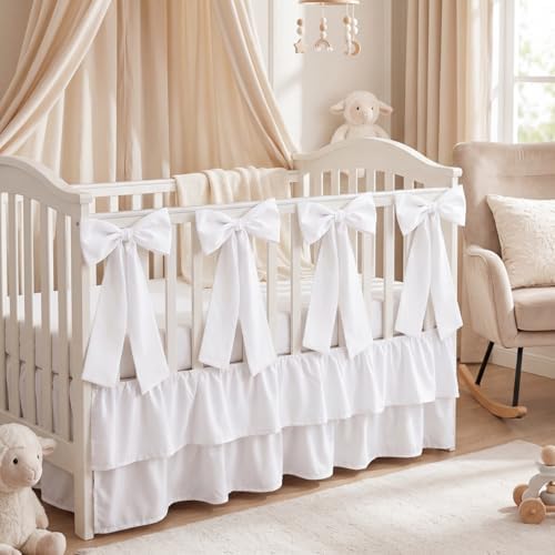 Smoothnovelty White Crib Bed Skirts by SmoothNovelty