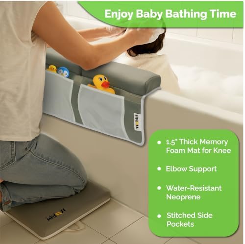 Wobbi Baby Bath Kneeler and Elbow Rest Pad Set | Extra Thick Memory Foam Support - Image 4