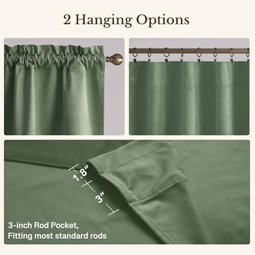StangH Sage Green Valance for Windows 52x18 Inch, 1 Panel - Image 4