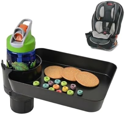 Car Seat Tray, Adjustable Base and Silicone-Supported Anti-Shake Cup Holder by DCGCENTER