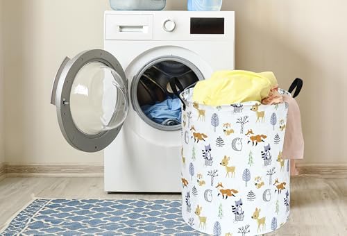 Round Laundry Basket Storage Bins Nursery Hamper Gift Baskets - Image 4