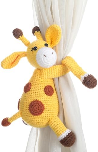 Moukeren Safari Animals Curtain Tie Back Giraffe Shape Curtain Tie Back Jungle by Moukeren
