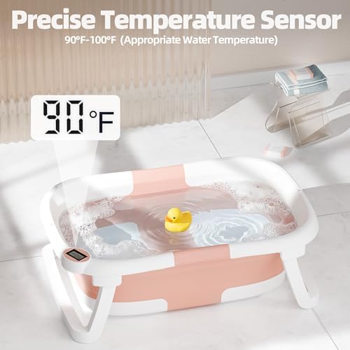 Collapsible Baby Bathtub with Thermometer, 0-36 Months - Image 2