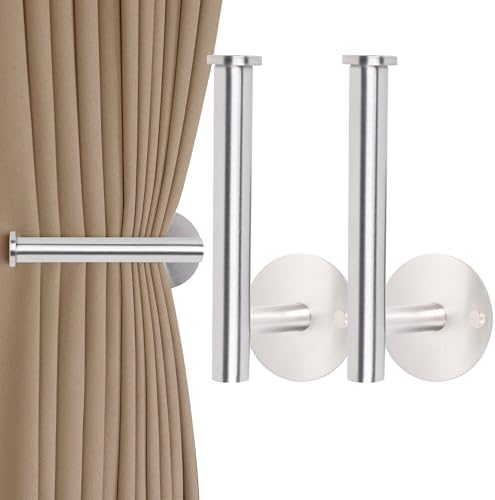 Groleca 2 Pack No Drill Curtain Holdbacks Adhesive Curtain Tiebacks by GROLECA