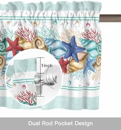 Vandarllin Coastal Beach Kitchen Curtains Valances - Image 6