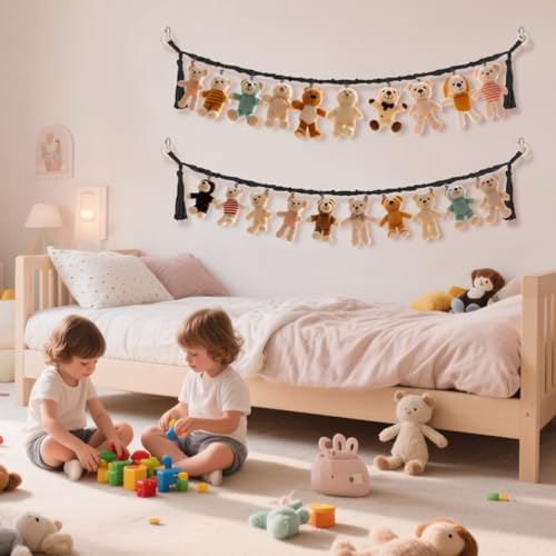 CERETIA 80" Stuffed Animal Organizer Chain, Wall Corner Storage - Image 4
