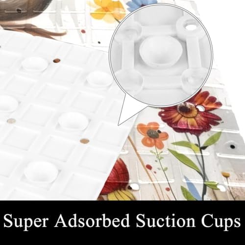Shower Mat Bathtub Mat, 26.8x15.1 inch, Non-Slip Bath Mat - Image 3