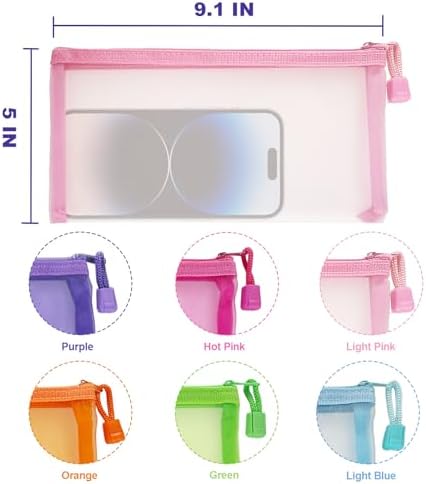 Mesh Pouches, Mesh Bags with Zipper Nylon Makeup Pouches Bag Cosmetic Pouch - Image 2