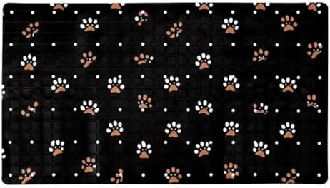 Bathtub Mat Non Slip 26.8x15.1 Inch, Dog Paws Pattern Shower Mat by Anna+Cowper