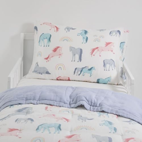 Little Unicorn Toddler Bedding 3-Piece Set | Includes Comforter, Crib Sheet & - Image 3