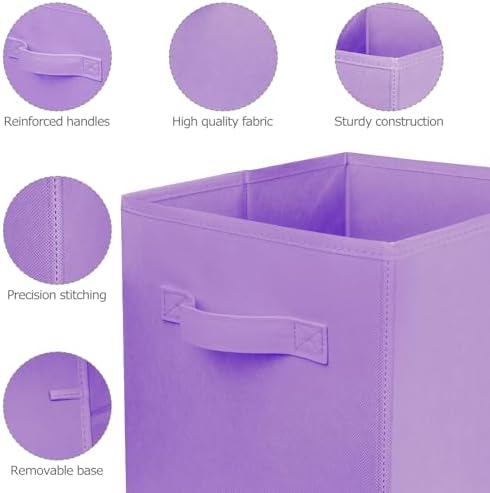 2 Pcs Storage Cubes, 10.5 Inch Collapsible Storage Bins, Fabric Foldable Bins - Image 3