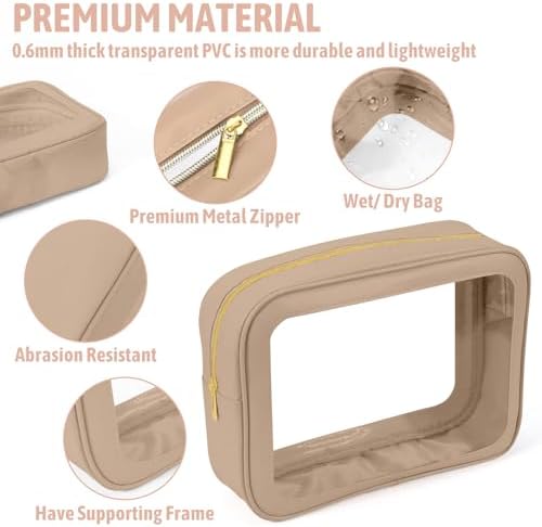 YOPCDJ 3PCS Clear Toiletry Bag, TSA Approved Travel Pouch - Image 4