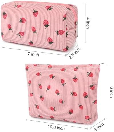 SOIDRAM 2 Pcs Makeup Bag Large Cosmetic Bag Toiletry Bag Makeup Pouch Travel - Image 3
