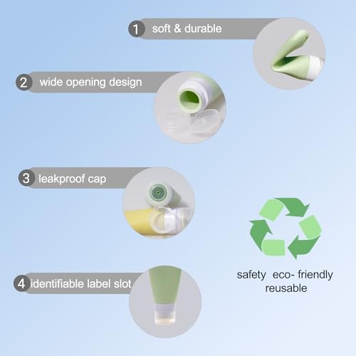Travel Squeeze Bottle with Clip, TSA Approved, 3 oz, 4 Pack - Image 4
