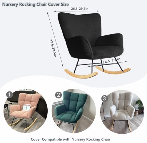 Nursery Rocking Chair Cover, Glider Chairs Slipcover, Non-Slip Furniture - Image 2