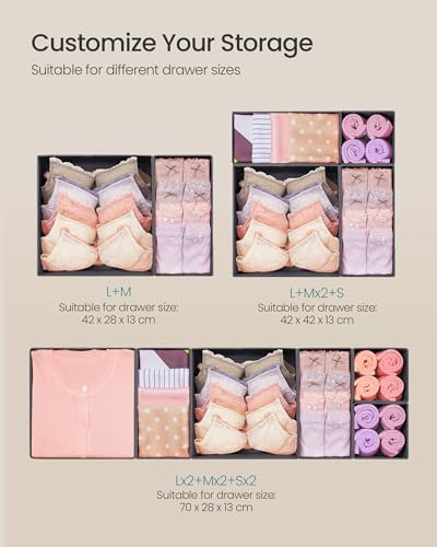 SONGMICS Drawer Organizers, Foldable Fabric Storage Boxes - Image 5