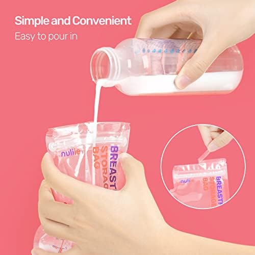 Nuliie 50 Pcs Breastmilk Storage Bags, 8 OZ Breast Milk Storing Bags, Milk - Image 5