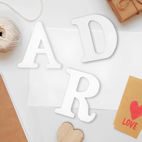 6 Inch White Wooden Letters Unfinished Wood Letters - Image 3